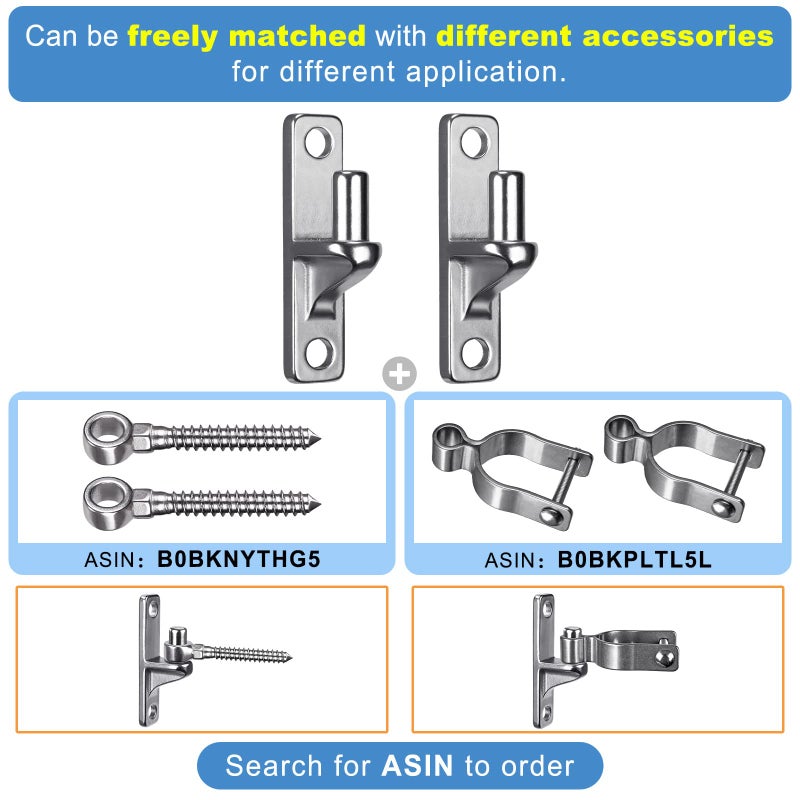 Insaga Cast Gate Hinges Heavy Duty  304 Stainless Steel Wall Mount Hinge With 5/8'' Pin  Durable Farm  Non-Welded Fence  Chain Link Fence  2Pcs - Image 5